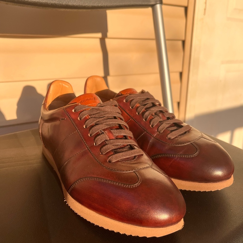 Men's Brown Leather Sneakers